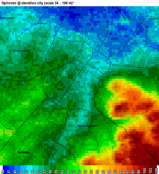 Ophoven elevation map