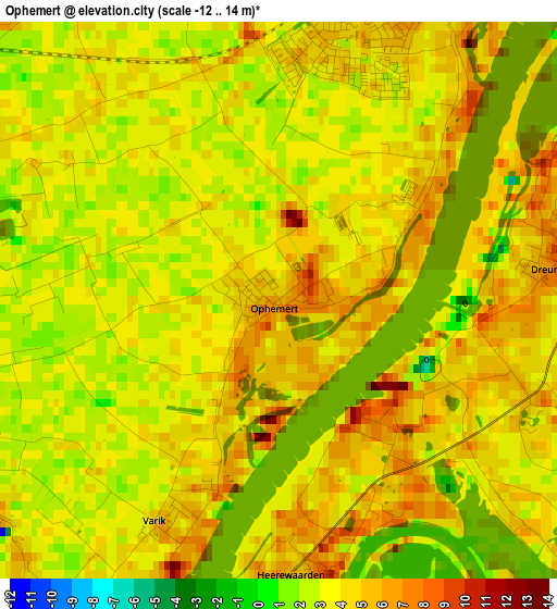 Ophemert elevation map