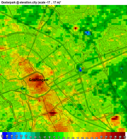 Oosterpark elevation map