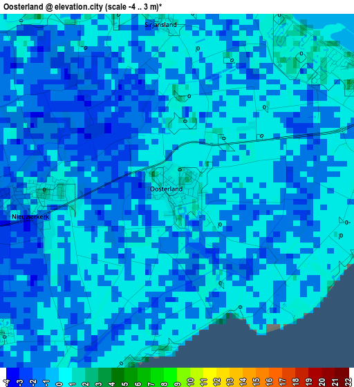 Oosterland elevation map