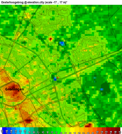 Oosterhoogebrug elevation map