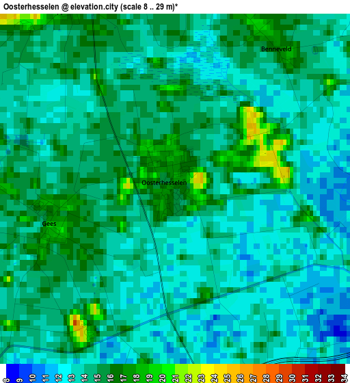 Oosterhesselen elevation map