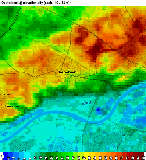 Oosterbeek elevation map