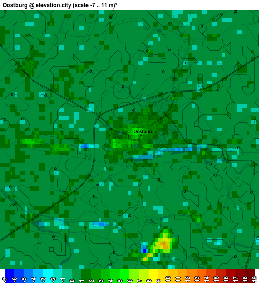 Oostburg elevation map