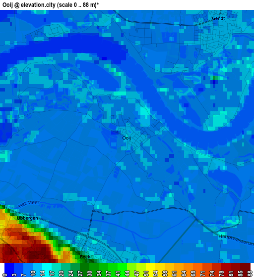 Ooij elevation map