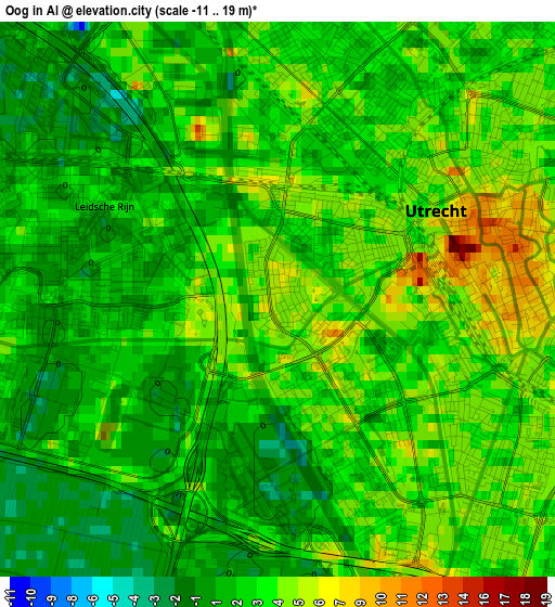 Oog in Al elevation map