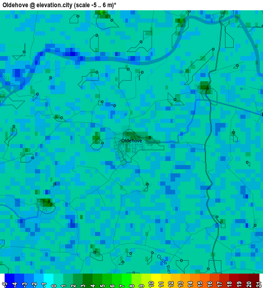 Oldehove elevation map