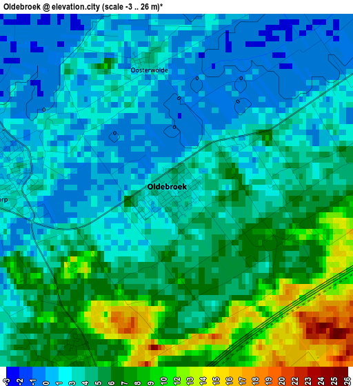 Oldebroek elevation map