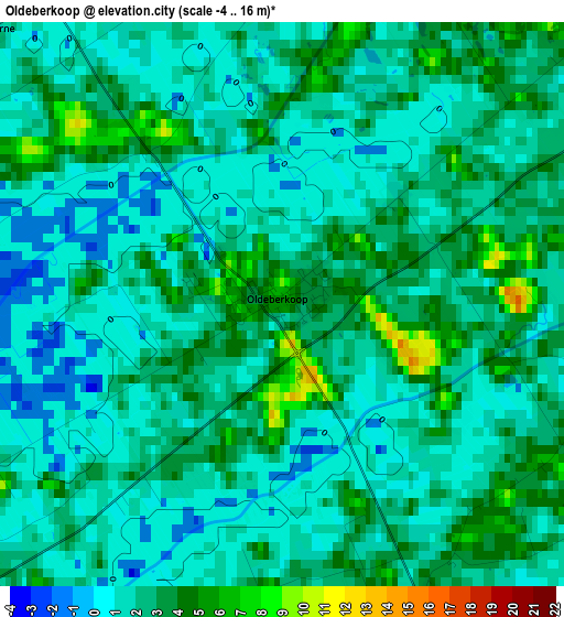 Oldeberkoop elevation map
