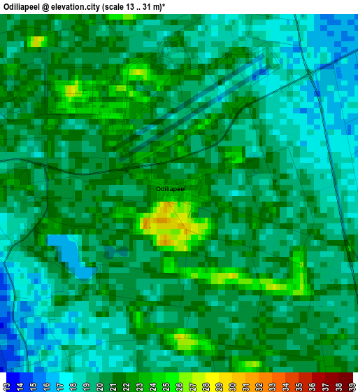 Odiliapeel elevation map