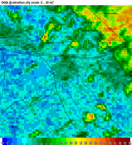 Odijk elevation map