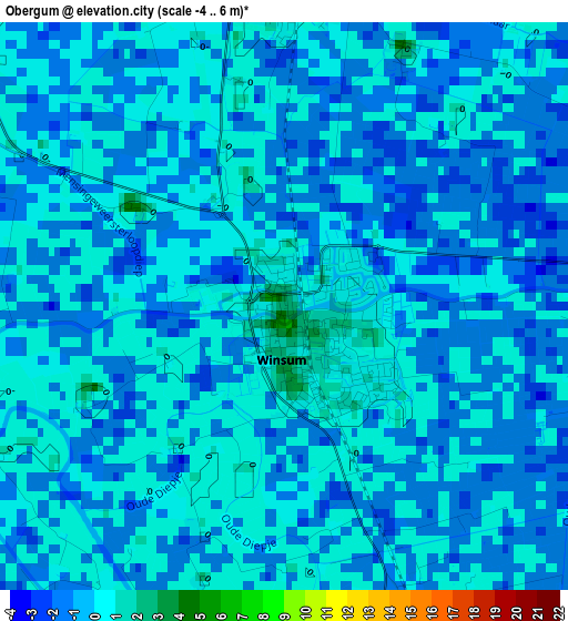 Obergum elevation map