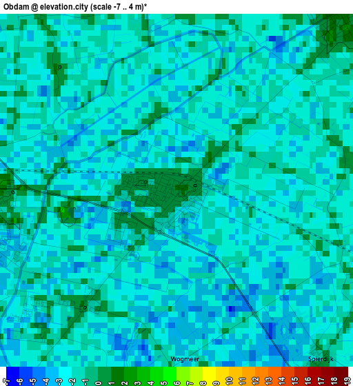 Obdam elevation map