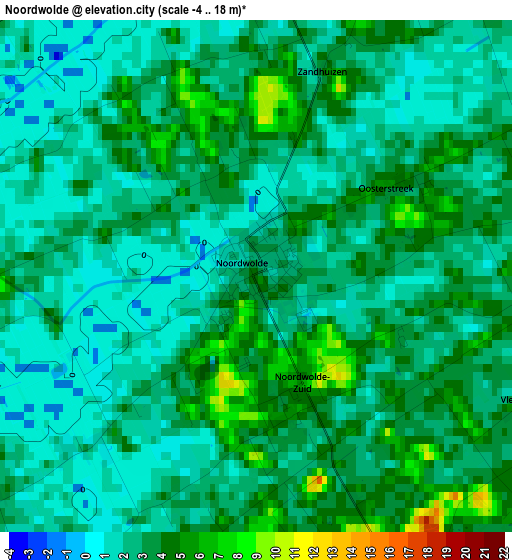 Noordwolde elevation map