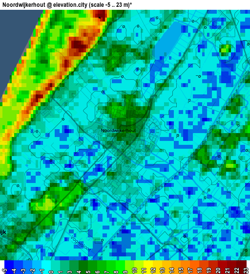 Noordwijkerhout elevation map