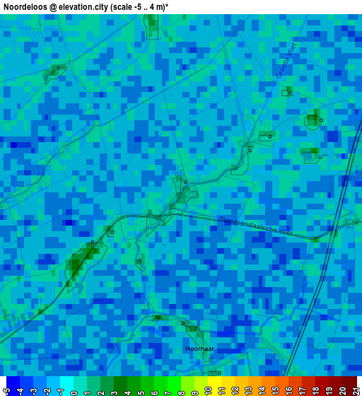 Noordeloos elevation map