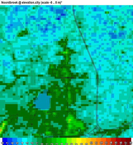 Noordbroek elevation map