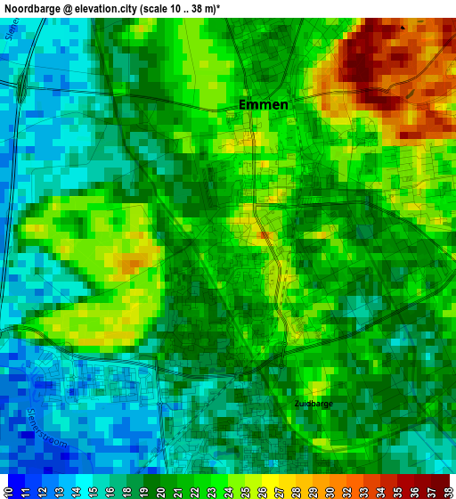 Noordbarge elevation map