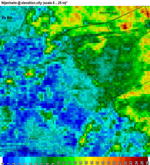 Nijenheim elevation map