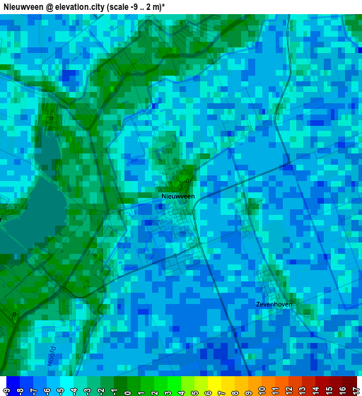 Nieuwveen elevation map