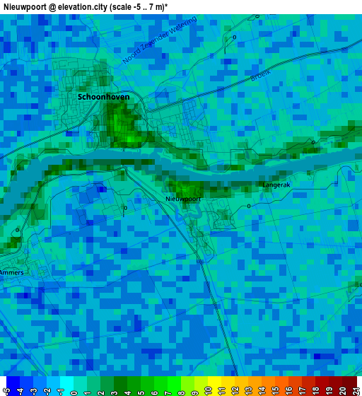 Nieuwpoort elevation map