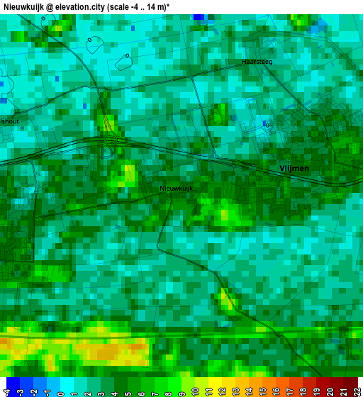 Nieuwkuijk elevation map