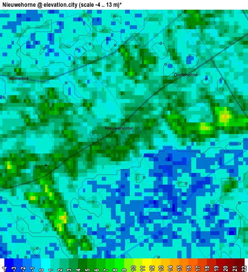 Nieuwehorne elevation map