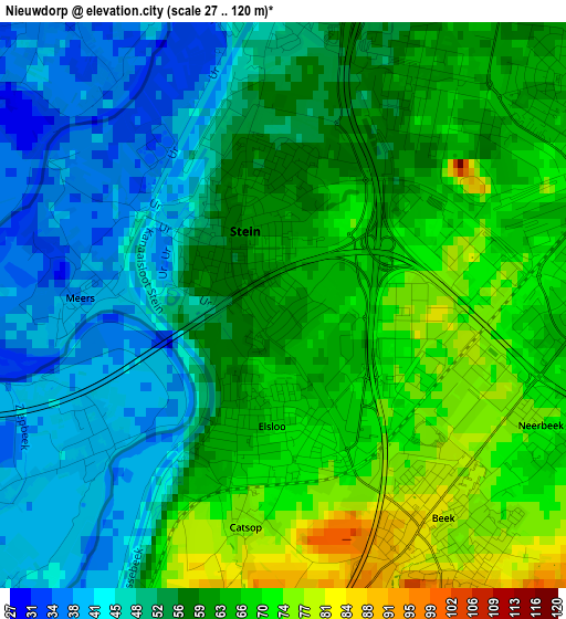 Nieuwdorp elevation map