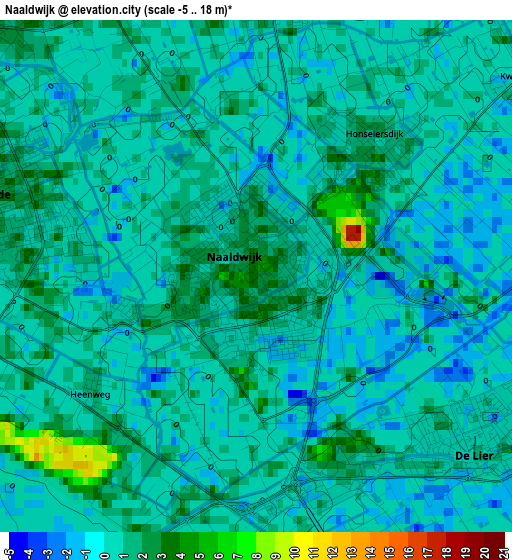 Naaldwijk elevation map