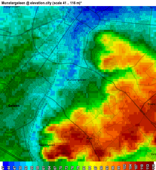 Munstergeleen elevation map