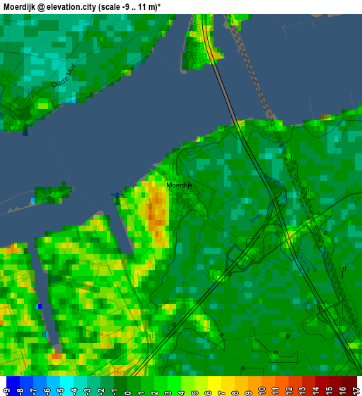 Moerdijk elevation map