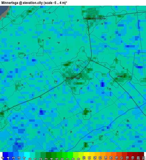 Minnertsga elevation map