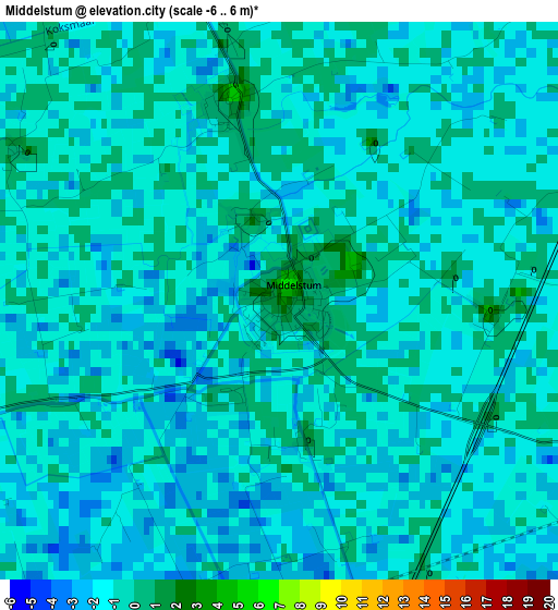 Middelstum elevation map