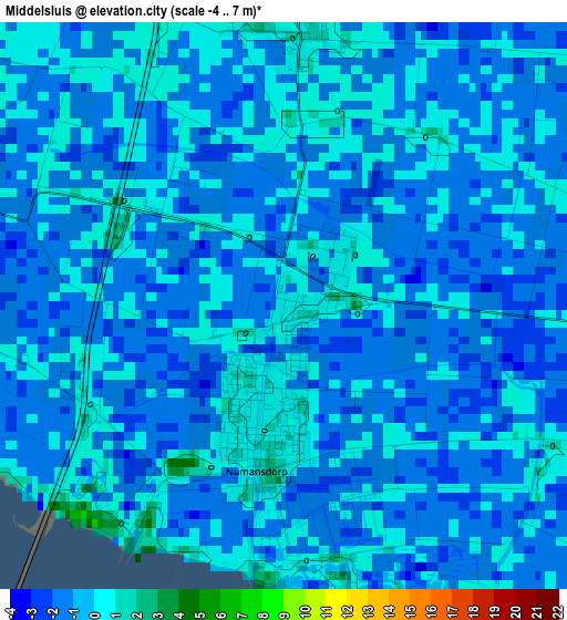 Middelsluis elevation map