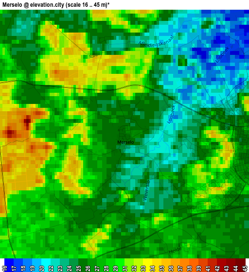 Merselo elevation map