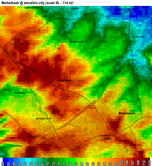 Merkelbeek elevation map