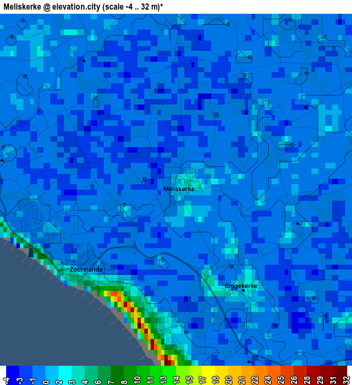 Meliskerke elevation map