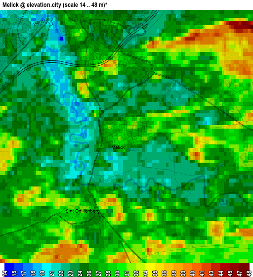 Melick elevation map