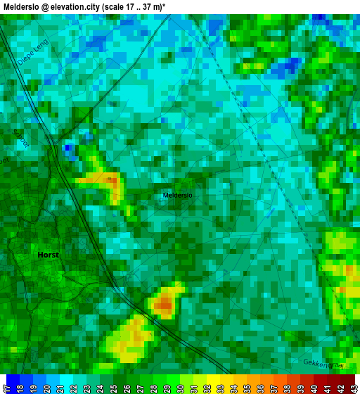 Melderslo elevation map