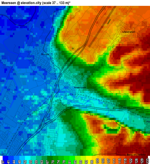 Meerssen elevation map