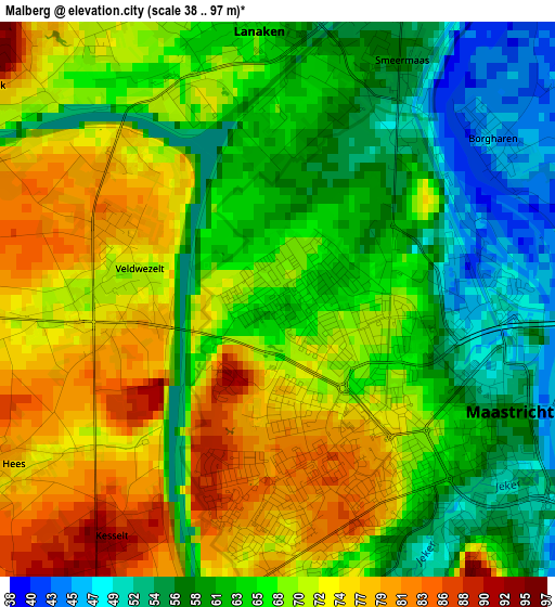 Malberg elevation map