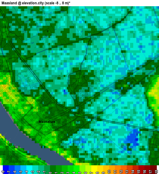 Maasland elevation map