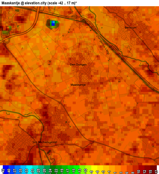 Maaskantje elevation map