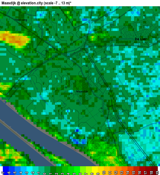 Maasdijk elevation map