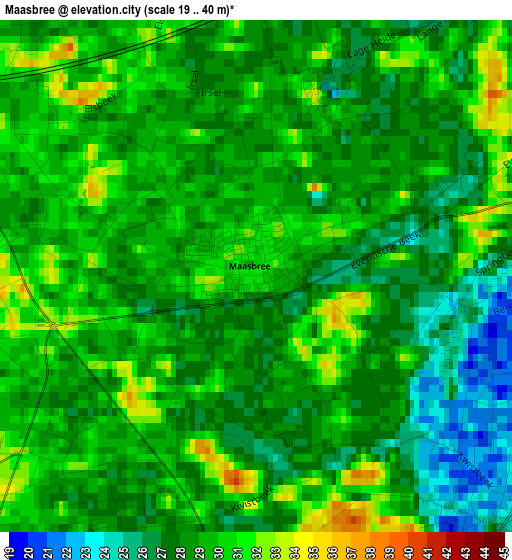 Maasbree elevation map