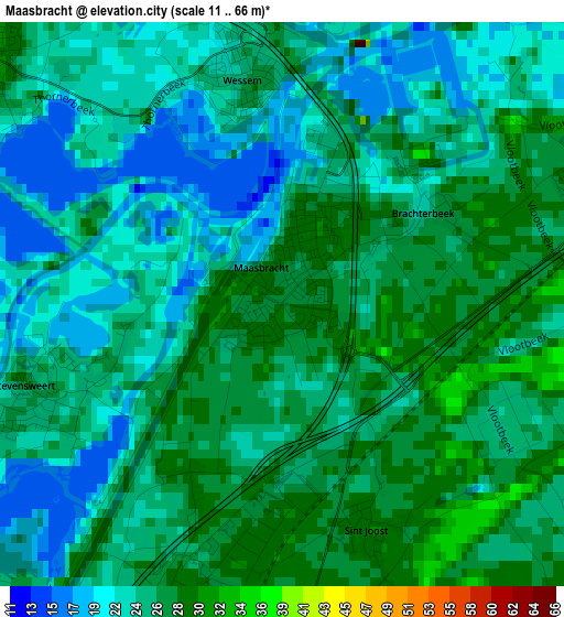 Maasbracht elevation map