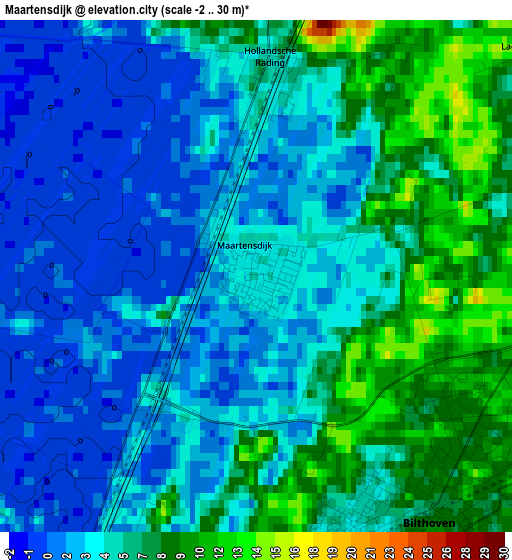Maartensdijk elevation map