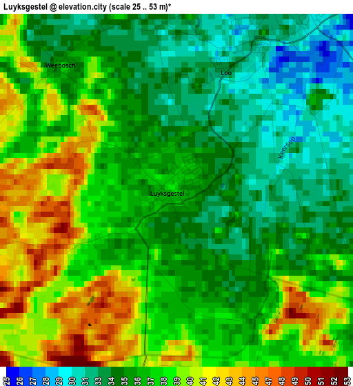 Luyksgestel elevation map