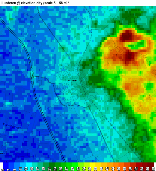 Lunteren elevation map