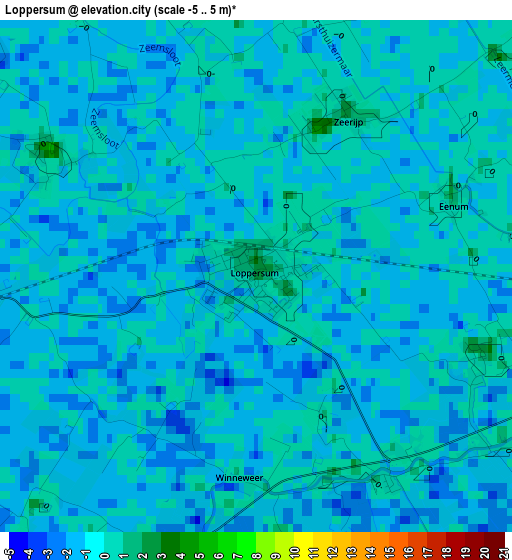 Loppersum elevation map